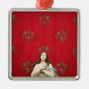 Jungfraustatue in einer Spaccanapoli Kirche, Silbernes Ornament