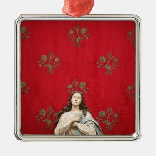 Jungfraustatue in einer Spaccanapoli Kirche, Silbernes Ornament (Vorne)