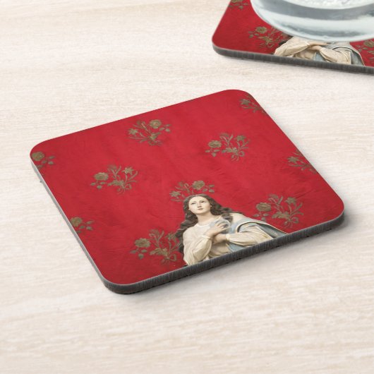 Jungfraustatue in einer Spaccanapoli Kirche, Untersetzer (Linke Seite)