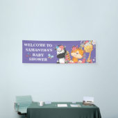 Junggeburtendusche niedliche Kleintiere lila Safar Banner (Messeveranstaltung)
