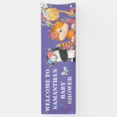 Junggeburtendusche niedliche Kleintiere lila Safar Banner (Vertikal)