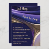 Junggeselinnen-Abschied-Abstrakt Blau, Lila und Go Einladung (Vorne/Hinten)