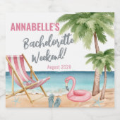 Junggeselinnen-Abschied am farbenfrohen Strand Schaumweinetikett (Einzelnes Label)