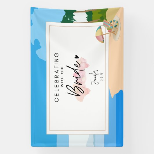 Junggeselinnen-Abschied am Strand Banner (Vertikal)