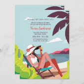 Junggeselinnen-Abschied am Strand Einladungen (Vorne/Hinten)