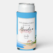 Junggeselinnen-Abschied am Strand Selters Dosenkühler (Seltzer Vorderseite)