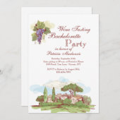 Junggeselinnen-Abschied am Weinberg Einladung (Vorne/Hinten)