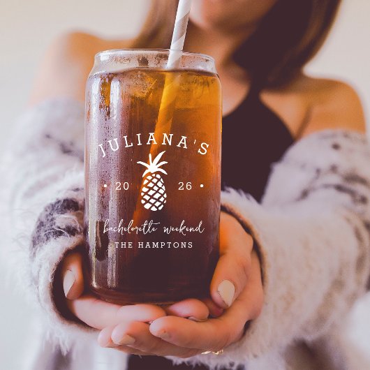 Junggeselinnen-Abschied Ananas | PERSONALISIERT Dosenglas