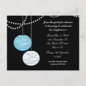 Junggeselinnen-Abschied Aqua Blue Lanterns Einladu Einladungspostkarte (Rückseite)