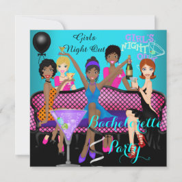 Junggeselinnen-Abschied Aquamarin Pink Fun Giro de Einladung