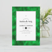 Junggeselinnen-Abschied aus schwarzem und grünem T Einladung (Stehend Vorderseite)