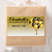 Junggeselinnen-Abschied Balloons Gold Glitzer Name (Insitu)