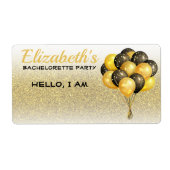 Junggeselinnen-Abschied Balloons Gold Glitzer Name (Vorne)