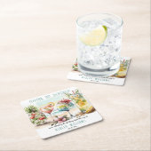 Junggeselinnen-Abschied "Beach Tropical Themed Coc Rechteckiger Pappuntersetzer (Vor Ort)