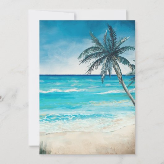 Junggeselinnen-Abschied Beach Vacation Seascape Einladung (Rückseite)