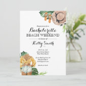 Junggeselinnen-Abschied Beach Weekend Ausflug Einladung (Stehend Vorderseite)