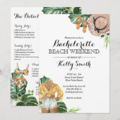 Junggeselinnen-Abschied Beach Weekend Ausflug Einladung (Vorne/Hinten)