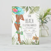 Junggeselinnen-Abschied Beach Weekend Parco Civico Einladung (Stehend Vorderseite)