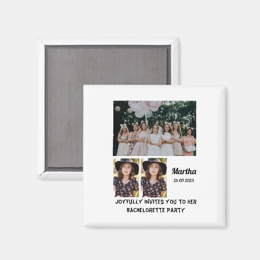 Junggeselinnen-Abschied benutzerdefiniert 3 FotoCo Magnet (Vorderseite/Rückseite)