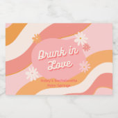 Junggeselinnen-Abschied Betrunken in Liebe Retro P Alkoholflaschenetikett (Einzelnes Label)