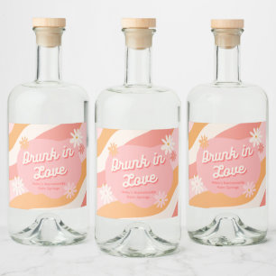 Junggeselinnen-Abschied Betrunken in Liebe Retro R Alkoholflaschenetikett