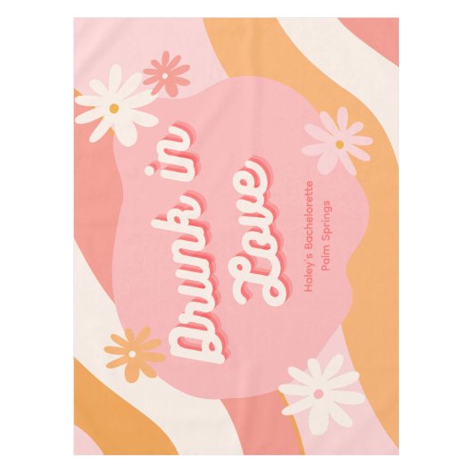 Junggeselinnen-Abschied bevorzugt Retro Pink und O Tischdecke (Vorderseite)