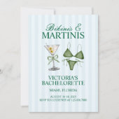 Junggeselinnen-Abschied Bikinis und Martinis Einladung (Vorderseite)