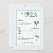 Junggeselinnen-Abschied Bikinis und Martinis Einladung (Rückseite)