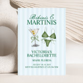 Junggeselinnen-Abschied Bikinis und Martinis Einladung