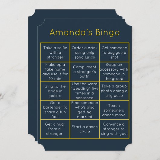 Junggeselinnen-Abschied Bingo Game | Fun Brautpart Einladung (Vorne/Hinten)