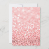 Junggeselinnen-Abschied Birthay Glitzer Rosa Rose Einladung (Rückseite)