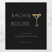 Junggeselinnen-Abschied Black and White Bach und B Weinetikett (Einzelnes Label)