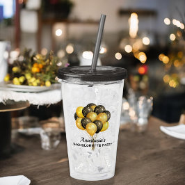 Junggeselinnen-Abschied Black Gold Balloons Custom Acryltrinkbecher