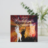 Junggeselinnen-Abschied Black Gold White Cocktail Einladung (Stehend Vorderseite)