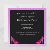 Junggeselinnen-Abschied Black Red Shoes Einladung (Rückseite)