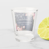 Junggeselinnen-Abschied Blau Holz Rosa Blumenleuch Schnapsglas (Rückseite)