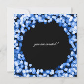 Junggeselinnen-Abschied Blaue Funkelnd Leuchten Einladung (Rückseite)