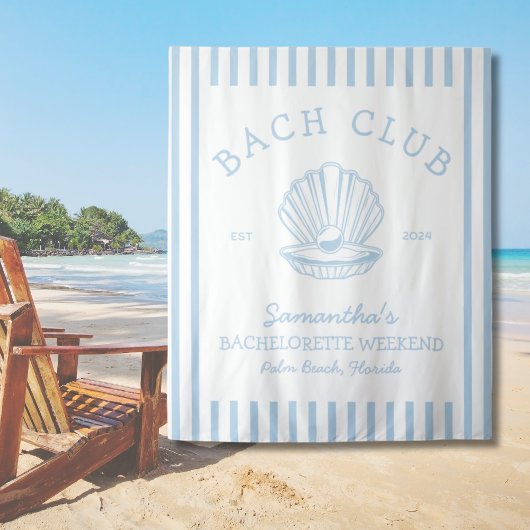 Junggeselinnen-Abschied Blue Backdrop Bachclub an Wandteppich