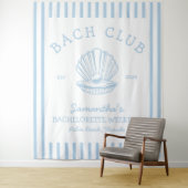 Junggeselinnen-Abschied Blue Backdrop Bachclub an Wandteppich (Beispiel)