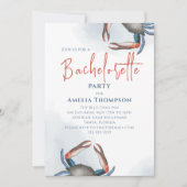 Junggeselinnen-Abschied Blue Crab QR Code Einladung (Vorderseite)