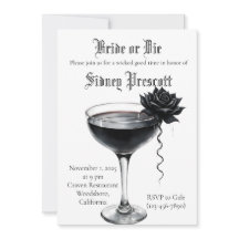 Junggeselinnen-Abschied "Braut oder Die" Einladung