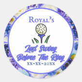 Junggeselinnen-Abschied, Brautparty Blau und Weiß Runder Aufkleber (Vorderseite)