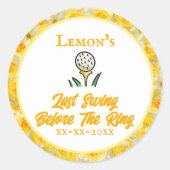 Junggeselinnen-Abschied, Brautparty Gelbe Blumen Runder Aufkleber (Vorderseite)
