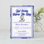 Junggeselinnen-Abschied Brautparty Golf Blue Blume Einladung (Stehend Vorderseite)