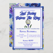 Junggeselinnen-Abschied Brautparty Golf Blue Blume Einladung (Vorne/Hinten)