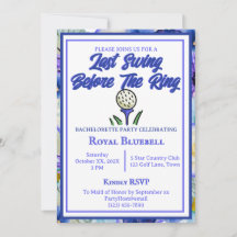 Junggeselinnen-Abschied Brautparty Golf Blue Blume