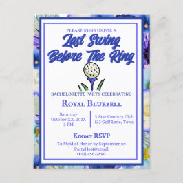 Junggeselinnen-Abschied Brautparty Golf Blue Blume Postkarte