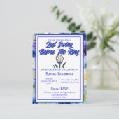 Junggeselinnen-Abschied Brautparty Golf Blue Blume Postkarte (Stehend Vorderseite)