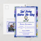 Junggeselinnen-Abschied Brautparty Golf Blue Blume Postkarte (Vorne/Hinten)
