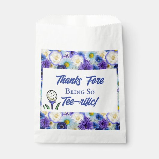 Junggeselinnen-Abschied Brautparty Golf Blue Flora Geschenktütchen (Vorderseite)